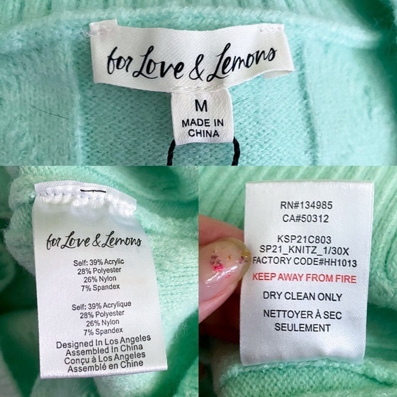 FLL Sweater Sutton Cardigan Cropped Sequin Floral Knit Puff-Sleeve Mint M NWT - Picture 5 of 9